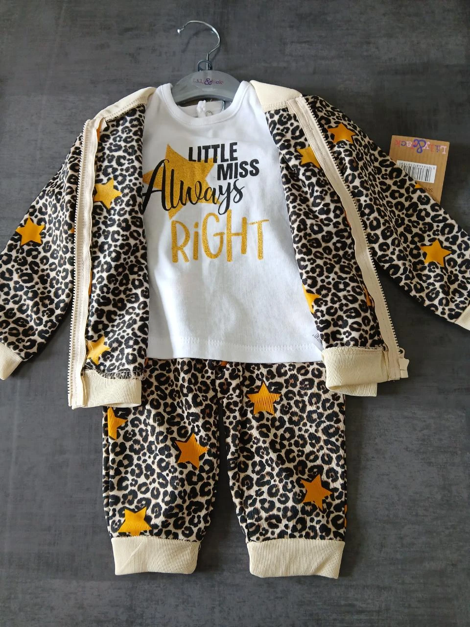 ensemble 3 pieces fille lily & jack 67/74 cm 6/12 mois